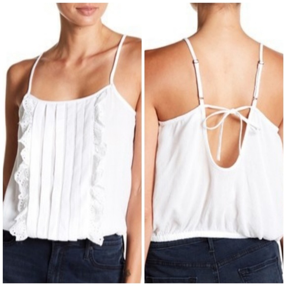 Melrose and Market Tops - 💚Melrose + Market Pintuck Ruffle Front Tank Top